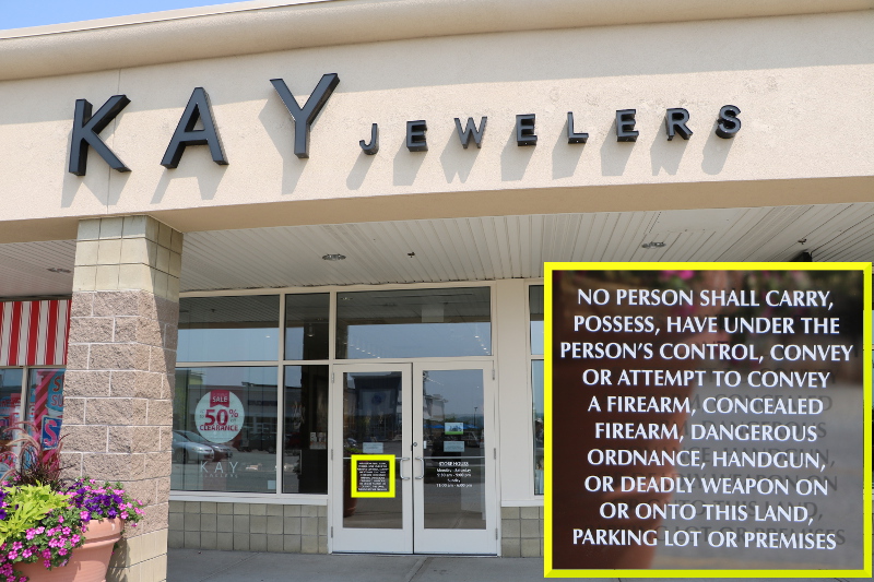 Kay Jewelers posts the following sign at their Augusta location: